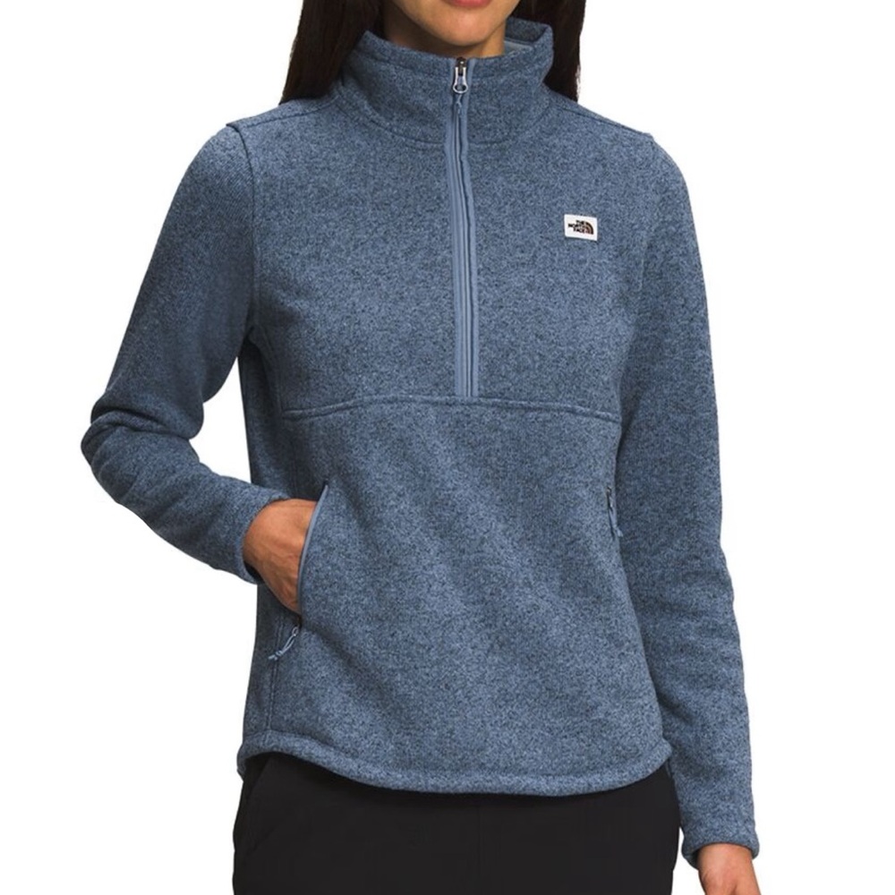 THE NORTH FACE CRESCENT 1/4 ZIP PULLOVER FLEECE WOMEN'S - Heather Blue - Large